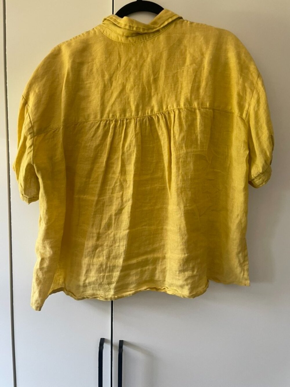 Anthropologie Pilcro Linen Button Down Shirt Yellow Size M - Picture 2 of 4